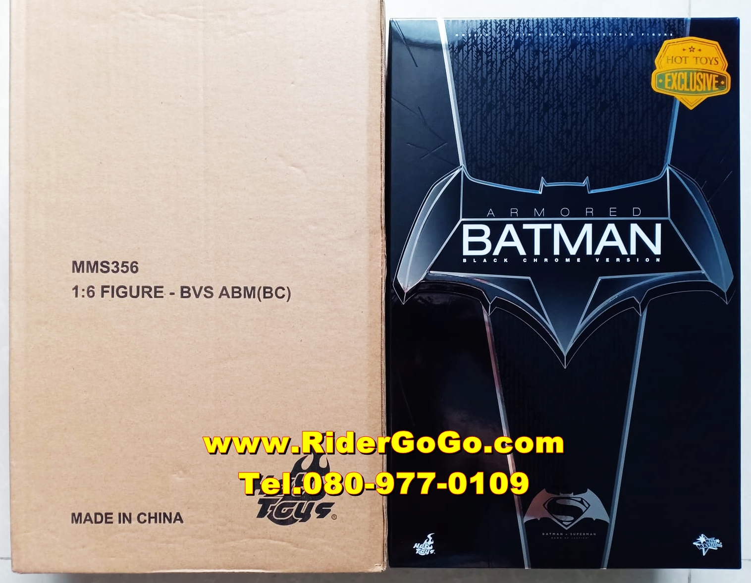 HOT TOYS BATMAN VS SUPERMAN ARMORED BATMAN (BLACK CHROME VER.) โมเดลแบทแมนสวมชุดเกราะ ภาคประทะซุปเปอร์แมน ตัวพิเศษชุดดำ สภาพสวยใหม่ของแท้ รูปที่ 1