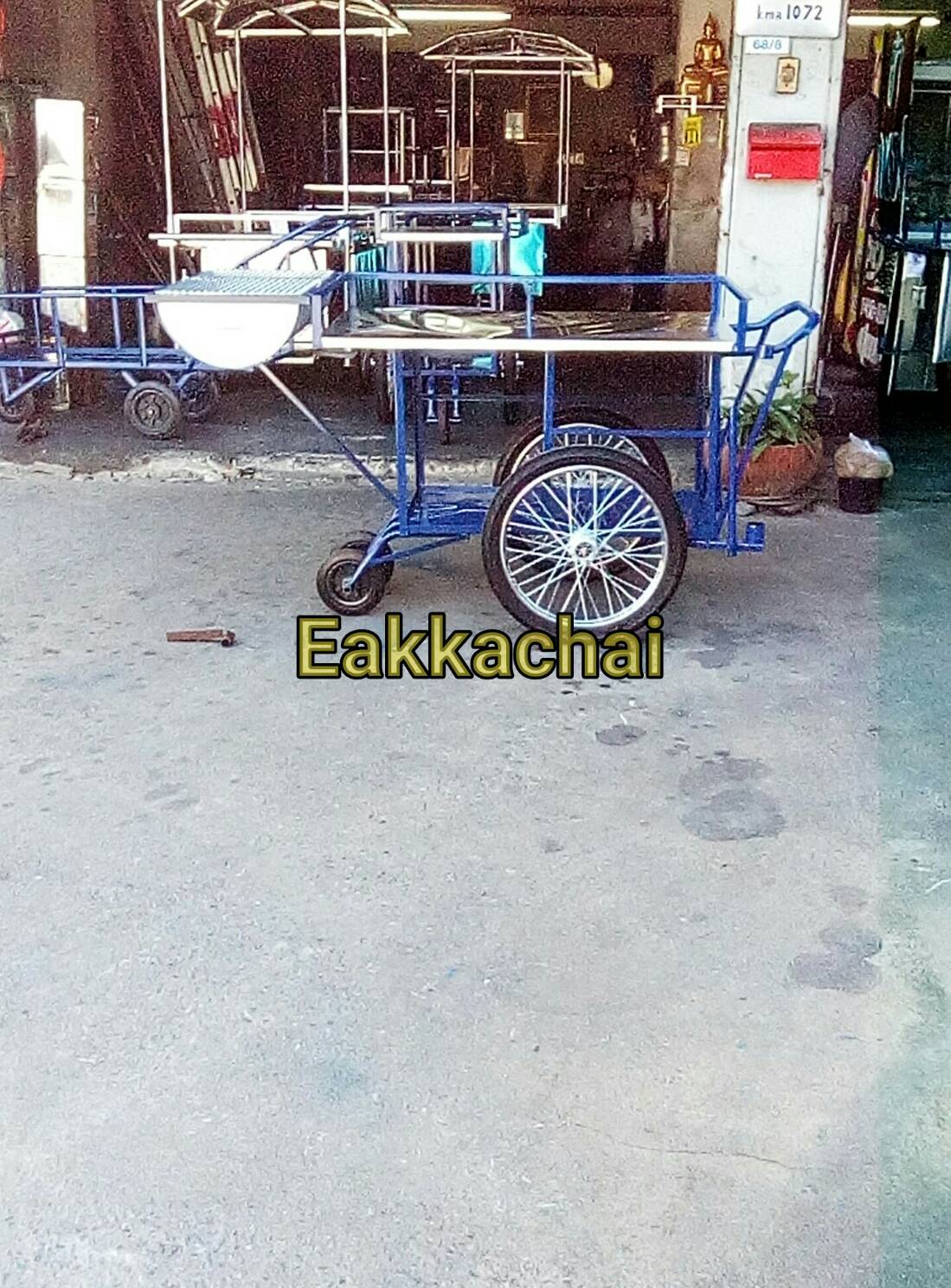 รถเข็นขายอาหารบนล่างมีเตาปิ้งย่าง65×110ซม. รูปที่ 2