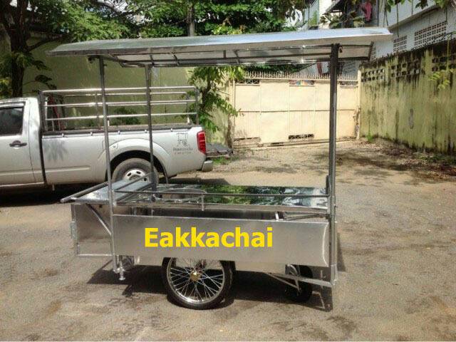 รถเข็นขายของมีหลังคา 160 x 80 เซนติเมตรพื้นด้านบนเป็นสแตนเลส ของใหม่ ราคาโรงงานธุรกิจ » แฟรนไชส์ รูปที่ 2
