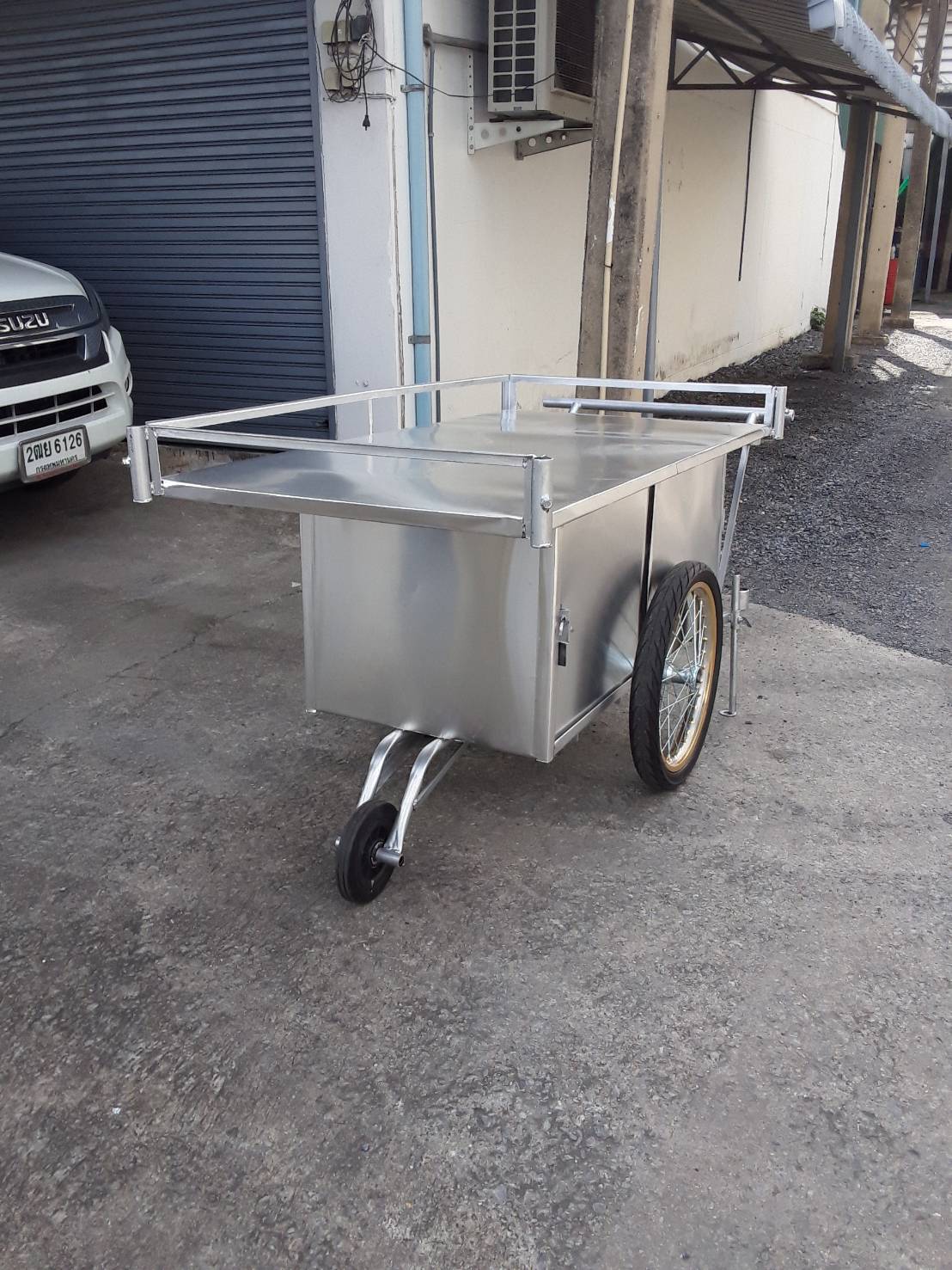 รถเข็นขายของแบบไม่มีหลังคา145 x 75 cm ของใหม่ ราคาโรงงานธุรกิจ » แฟรนไชส์ รูปที่ 2