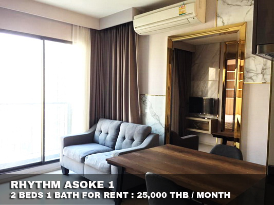 (เช่า) FOR RENT RHYTHM ASOKE 1 / 2 beds 1 bath / 42 Sqm. 25,000 CLOSE MRT RAMA 9 รูปที่ 1