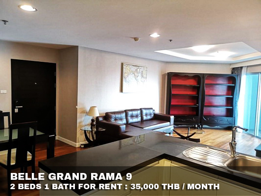 (เช่า) FOR RENT BELLE GRAND RAMA 9 / 2 beds 1 bath / 78 Sqm. 35,000 CLOSE MRT RAMA 9 รูปที่ 1