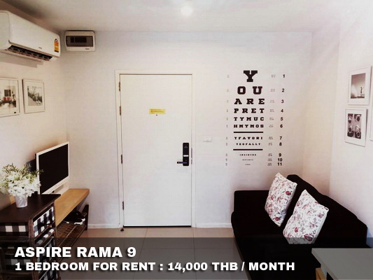 (เช่า) FOR RENT ASPIRE RAMA 9 / 1 bedroom / 32 Sqm. 14,000 CLOSE MRT RAMA 9 รูปที่ 1