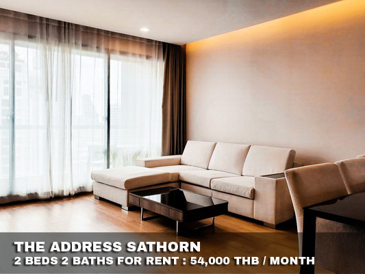 (เช่า) FOR RENT THE ADDRESS SATHORN / 2 beds 2 baths / 75 Sqm. 54,000 CLOSE BTS CHONGNONSI รูปที่ 1