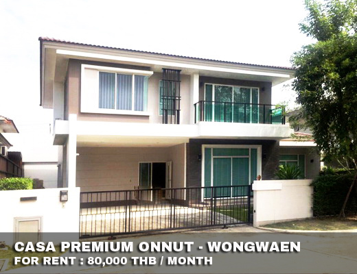 (เช่า) FOR RENT CASA PREMIUM ONNUT-WONGWAEN / 4 beds 4 baths / 83 Sqw. 80,000 CLOSE MEGA BANGNA รูปที่ 1