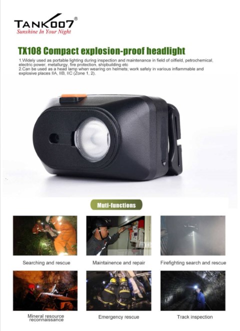ไฟฉายคาดหัวนิรภัยกันระเบิด,explosion proof flashlight รูปที่ 5