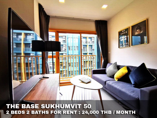 (เช่า) FOR RENT THE BASE SUKHUMVIT 50 / 2 beds 2 baths / 46 Sqm.**24,000** CLOSE BTS ONNUT รูปที่ 1