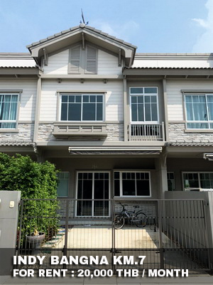 (เช่า) FOR RENT INDY BANGNA KM.7 / 2 beds 3 baths / 18 Sqw.**20,000** CLOSE MEGA BANGNA รูปที่ 1