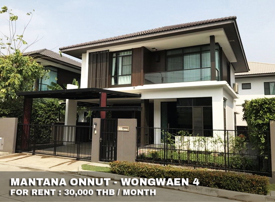 (เช่า) FOR RENT MANTANA ONNUT-WONGWAEN 4 / 3 beds 3 baths / 51 Sqw.**30,000** CLOSE MEGA BANGNA รูปที่ 1