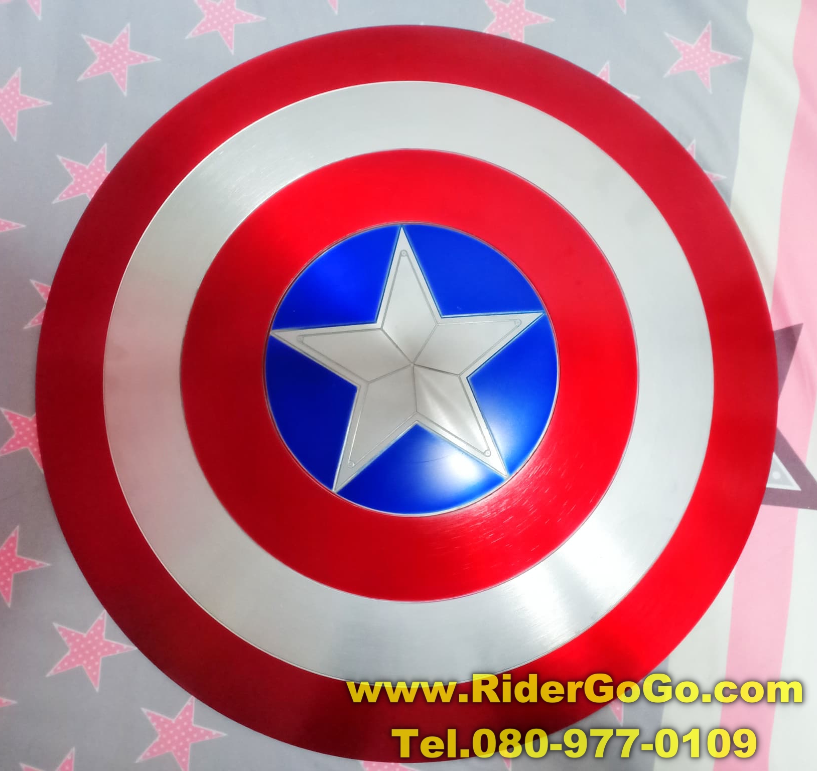 โล่กัปตันอเมริกา Captain America Shield Replica ขนาด1/1 หรือขนาดสมจริงแบบที่ใช้ถ่ายทำภาพยนตร์ ของใหม่ รูปที่ 1
