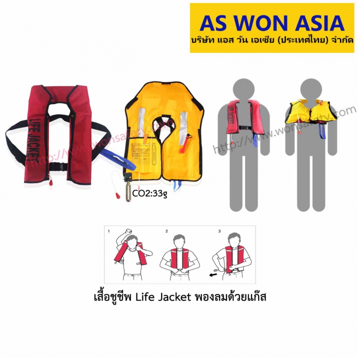 เสื้อชูชีพ (LIFE JACKET) พองลมด้วยแก๊ส รูปที่ 3