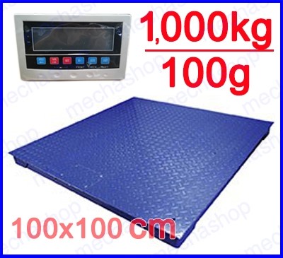 ตาชั่งดิจิตอล เครื่องชั่งดิจิตอล เครื่องชั่งแบบวางพื้น 1000Kg ละเอียด 100g ฐานชั่ง 100x100cm รูปที่ 1