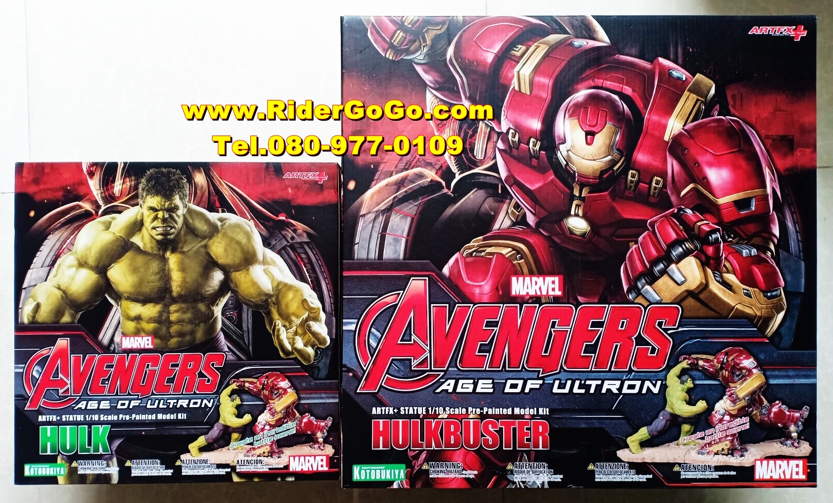 โมเดลฮัลค์ ประทะ ฮัลค์บัสเตอร์ KOTOBUKIYA Avengers Age of Ultron Hulk VS Hulkbuster Iron Man ARTFX Statue Set ของใหม่ของแท้จากประเทศญี่ปุ่น รูปที่ 1