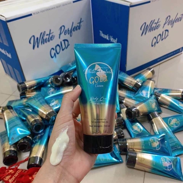 White Perfect Gold Cream บำรุงผิวกาย ผสมสารป้องกันแสงแดด SPF50 PA+++ รูปที่ 7