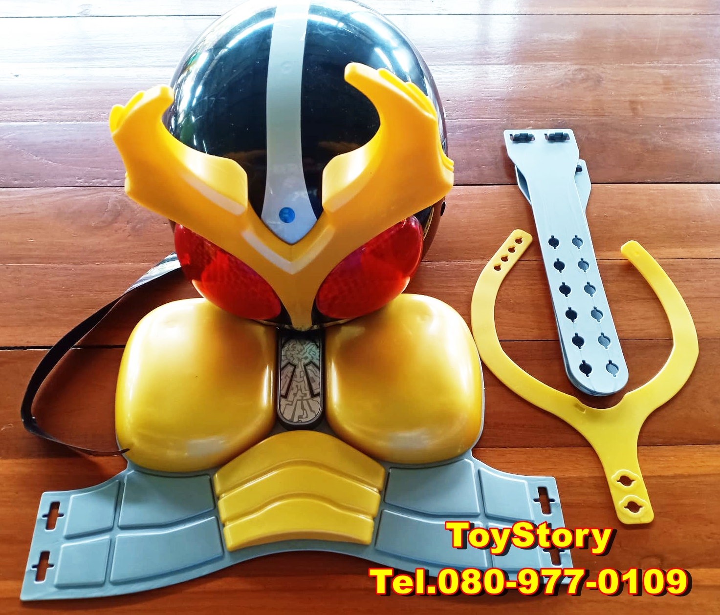 หมวกเด็กมาสค์ไรเดอร์อากิโตะ พร้อมชุดเกราะคาดหน้าอก Masked Rider Agito Helmet & Costume สภาพดีของแท้ Bandai จากประเทศญี่ปุ่น รูปที่ 4