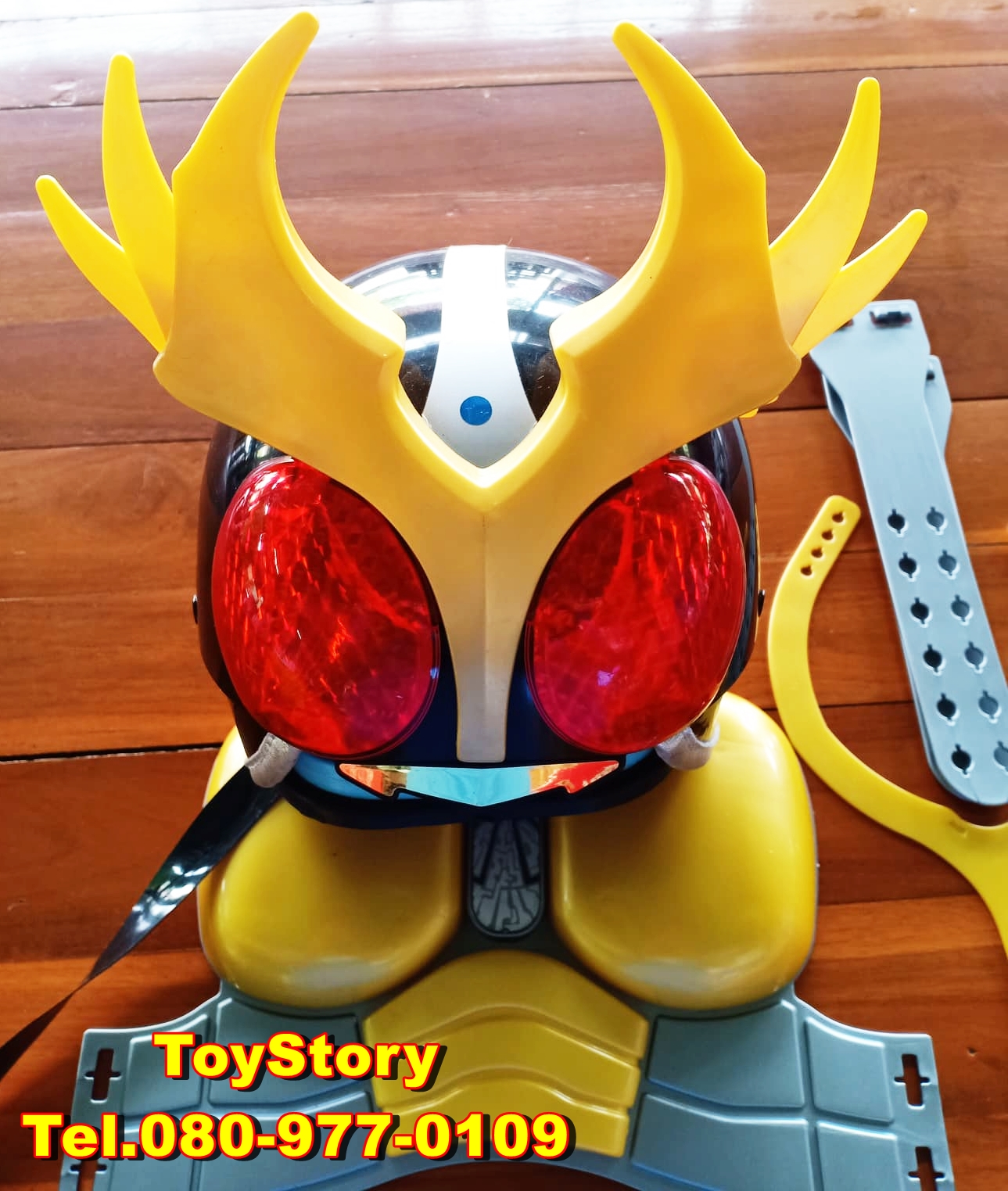 หมวกเด็กมาสค์ไรเดอร์อากิโตะ พร้อมชุดเกราะคาดหน้าอก Masked Rider Agito Helmet & Costume สภาพดีของแท้ Bandai จากประเทศญี่ปุ่น รูปที่ 3