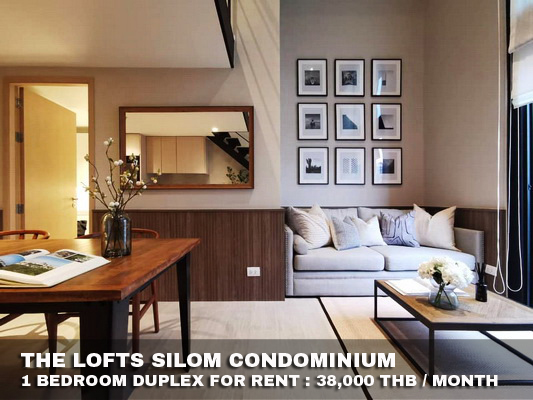 (เช่า) FOR RENT THE LOFTS SILOM / 1 bedroom Duplex / 44 Sqm.**38,000** CLOSE BTS SURASAK รูปที่ 1