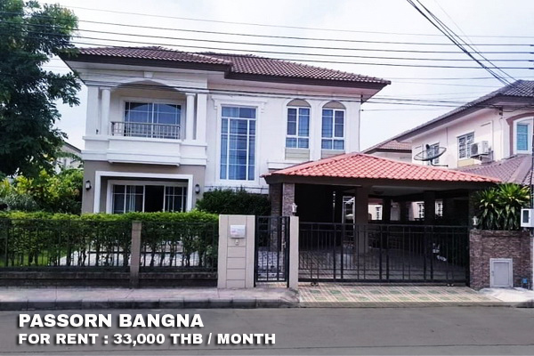 (เช่า) FOR RENT PASSORN BANGNA / 3 beds 2 baths / 55 Sqw.**33,000** CLOSE HOMEPRO BANGNA รูปที่ 1