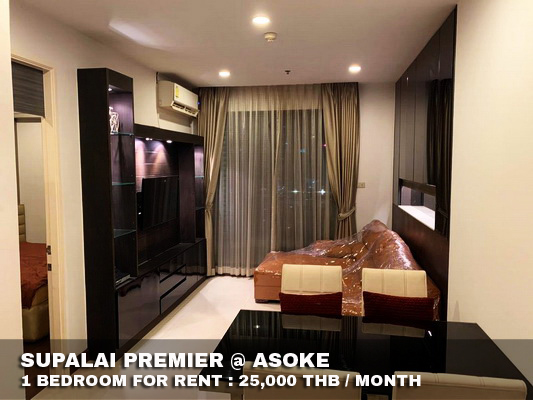 (เช่า) FOR RENT SUPALAI PREMIER ASOKE / 1 bedroom / 50 Sqm.**25,000** CLOSE MRT PETCHABURI รูปที่ 1