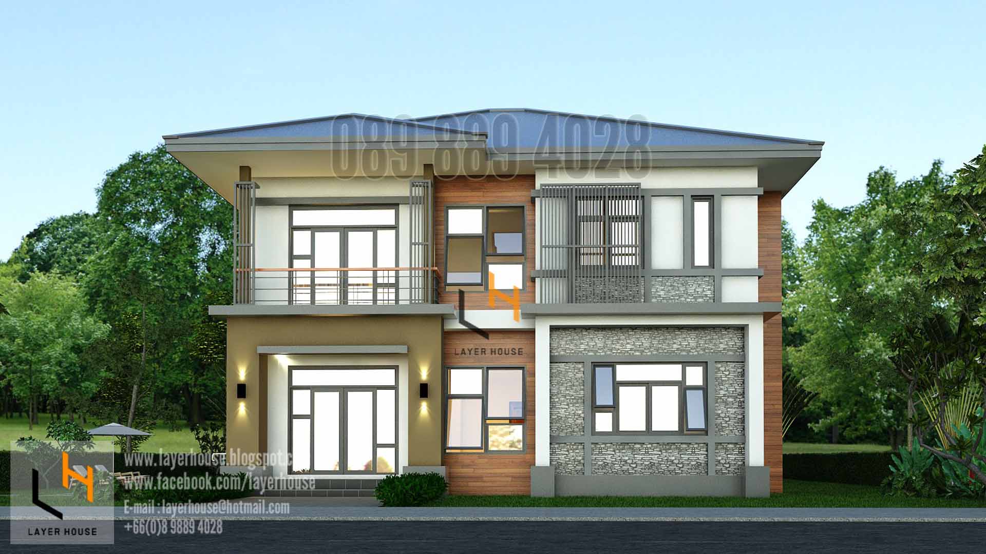 ขายแบบบ้านสองชั้น Tropical Modern รูปที่ 3