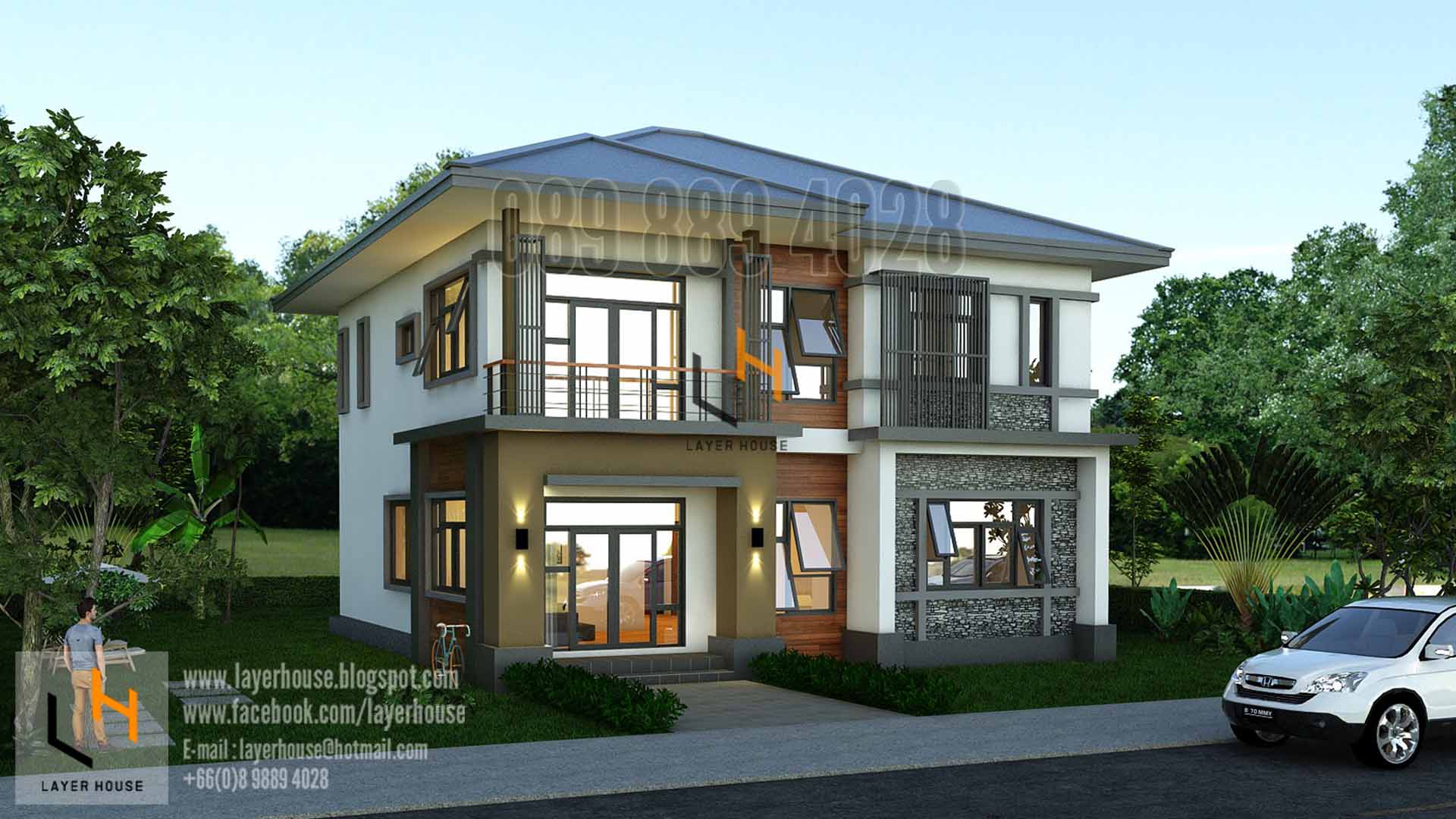ขายแบบบ้านสองชั้น Tropical Modern รูปที่ 2