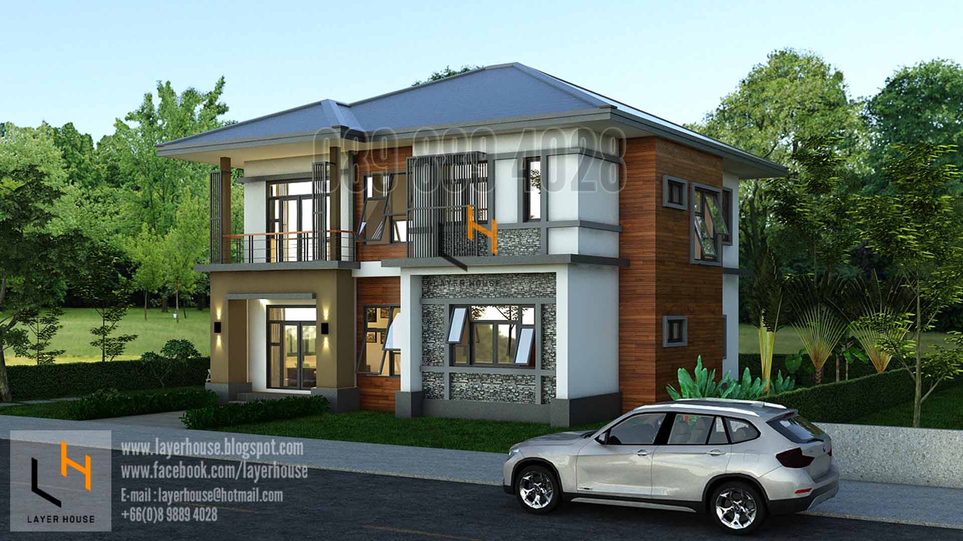 ขายแบบบ้านสองชั้น Tropical Modern รูปที่ 4