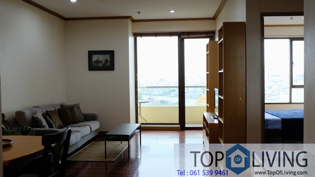 1 BR for rent 65 sqm at Baan Chaopraya the temple side on 12 floor  รูปที่ 1