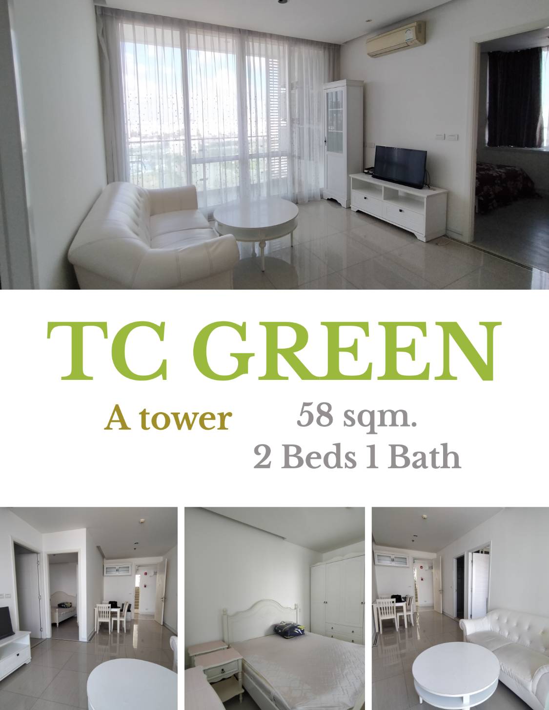 ให้เช่าคอนโด 2 ห้องนอน TC Green ทีซี กรีน พระราม 9 ราคาพิเศษที่สุด รูปที่ 1