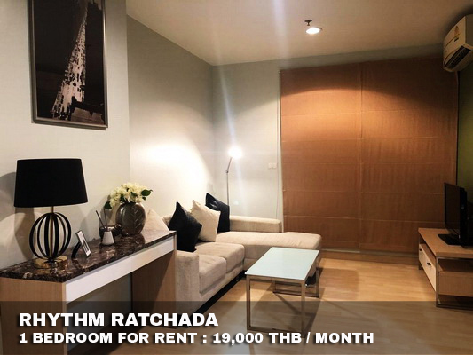 (เช่า) FOR RENT RHYTHM RATCHADA / 1 bedroom / 46 Sqm.**19,000** CLOSE MRT RATCHADAPISEK รูปที่ 1