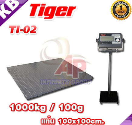 ตาชั่งดิจิตอล เครื่องชั่ง1000กิโล เครื่องชั่งตั้งพื้น ละเอียด100g ยี่ห้อTiger แท่นชั่ง100x100cm รูปที่ 1