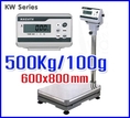 ตาชั่งดิจิตอล เครื่องชั่งตั้งพื้น ตาชั่งกันสนิม KW Series platform Scales 500kg ละเอียด50g แท่นชั่ง600x800mm NAGATA