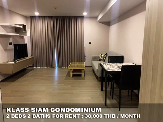 (เช่า) FOR RENT KLASS SIAM CONDOMINIUM / 2 beds 2 baths / 70 Sqm.**38,000** CLOSE MBK CENTER รูปที่ 1