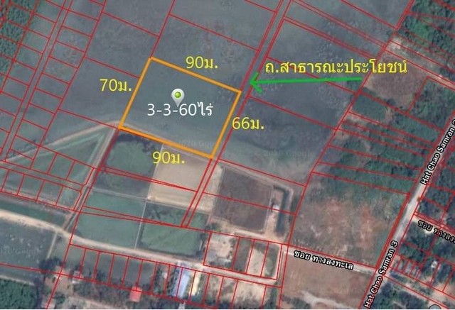 ขาย ที่ดิน เนื้อที่ 3-3-60ไร่ ใกล้หาดเจ้าสำราญแค่  300กว่าเมตร รูปที่ 1