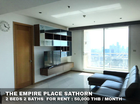 (เช่า) FOR RENT THE EMPIRE PLACE SATHORN / 2 beds 2 baths / 106 Sqm.**50,000** CLOSE BTS CHONGNONSI รูปที่ 1