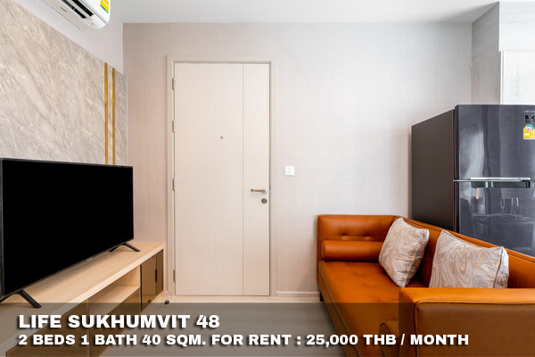 (เช่า) FOR RENT LIFE SUKHUMVIT 48 / 2 beds 1 bath / 40 Sqm.**25,000** CLOSE BTS PHRAKANONG รูปที่ 1