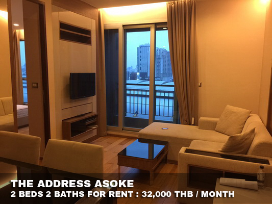 (เช่า) FOR RENT THE ADDRESS ASOKE / 2 beds 2 baths / 66 Sqm.**32,000** CLOSE MRT PETCHABURI รูปที่ 1