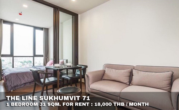 (เช่า) FOR RENT THE LINE SUKHUMVIT 71 / 1 bedroom / 31 Sqm.**18,000** CLOSE BTS PHRAKANONG รูปที่ 1