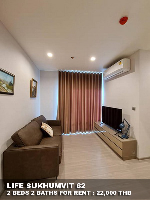 (เช่า) FOR RENT LIFE SUKHUMVIT 62 / 2 beds 2 baths / 50 Sqm.**22,000** CLOSE BTS BANGCHAK รูปที่ 1