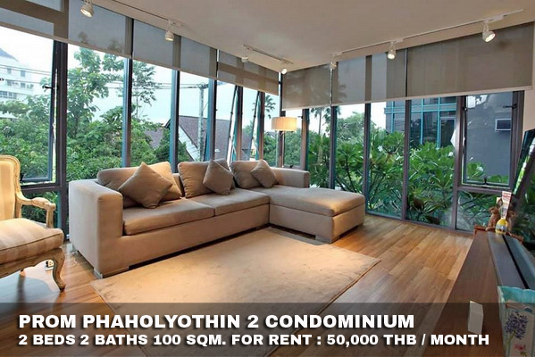 (เช่า) FOR RENT PROM PHAHOLYOTHIN 2 / 2 beds 2 baths / 100 Sqm.**50,000** CLOSE BTS AREE รูปที่ 1