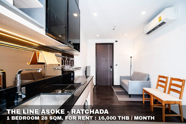 (เช่า) FOR RENT THE LINE ASOKE - RATCHADA / 1 bedroom / 28 Sqm.**16,000**CLOSE MRT RAMA 9 รูปที่ 1