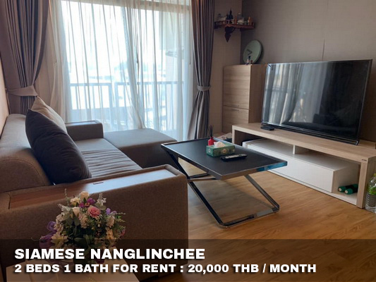 (เช่า) FOR RENT SIAMESE NANGLINCHEE / 2 beds 1 bath / 50 Sqm.**20,000** CLOSE CENTRAL PLAZA RAMA 3 รูปที่ 1