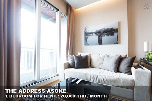 (เช่า) FOR RENT THE ADDRESS ASOKE / 1 bedroom / 36 Sqm.**20,000**CLOSE MRT PETCHABURI รูปที่ 1