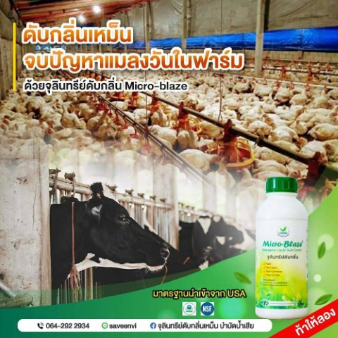 กำจัดกลิ่นเหม็นในฟาร์มเลี้ยงสัตว์ และในโรงงานอุตสาหกรรม ภายใน 24 ชั่วโมง ไม่ใช้สารเคมี ไร้สารตกค้าง  รูปที่ 3