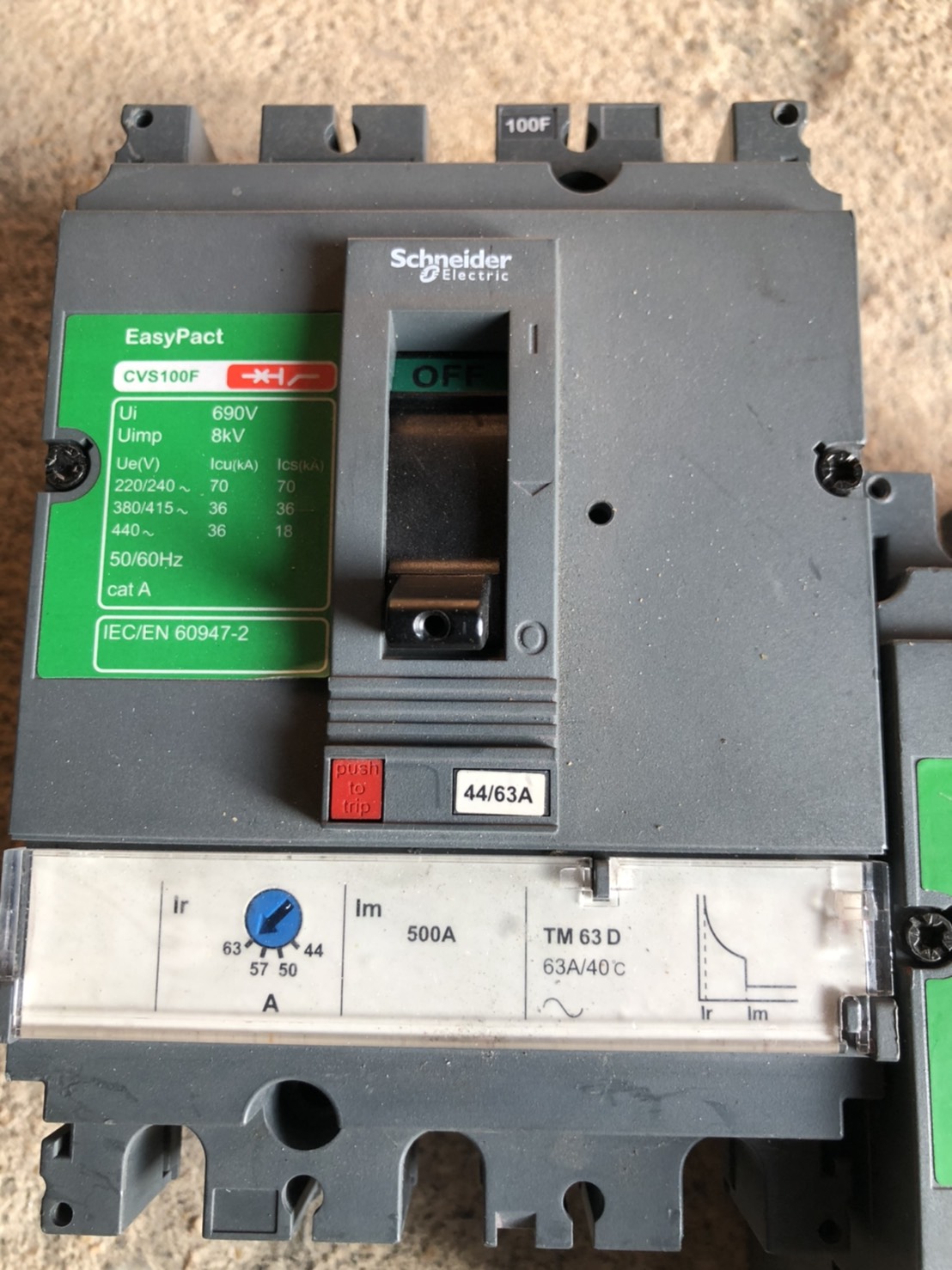 ขาย เมน เบรกเกอร์ Main Breaker Schneider CVS 100F 63A ชไนเดอร์ สามเฟส 3P 63 แอมป์ มือสอง รูปที่ 5