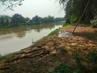 ขายที่ดินติดแม่น้ำแควน้อย เมืองกาญจนบุรี 24ไร่ หน้าน้ำกว้าง บรรยากาศวิวดีมาก น้ำใส ลมเย็น  รูปที่ 1
