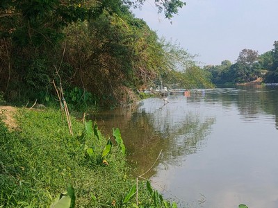 ขายที่ดินติดแม่น้ำแควน้อย เมืองกาญจนบุรี 24ไร่ หน้าน้ำกว้าง บรรยากาศวิวดีมาก   รูปที่ 1