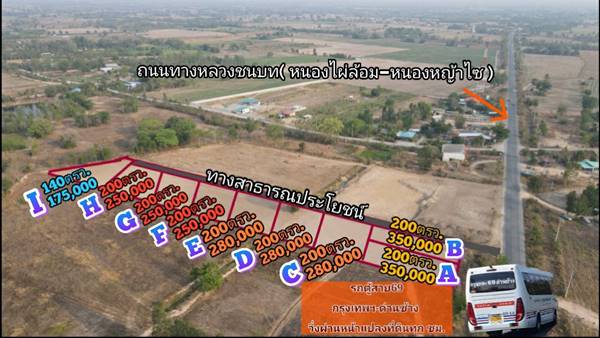 ขายที่ดิน 200 ตรว. อ.หนองหญ้าไซ จ.สุพรรณบุรี ติดถนนทางหลวงชนบท 3015 รูปที่ 1