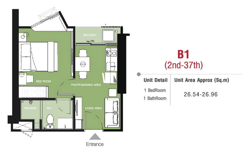 ขายด่วน คอนโด Rich Park Triple Station 26.87 ตรม ชั้น24  1bedroom 2.55 ลบ 0979495559 รูปที่ 1