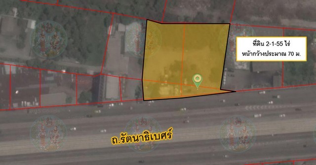 SM71 - ขายที่ดิน 955 ตร.ว. ถ.รัตนาธิเบศร์ ใกล้ MRT บางพลู 300 ม. นนทบุรี  รูปที่ 1