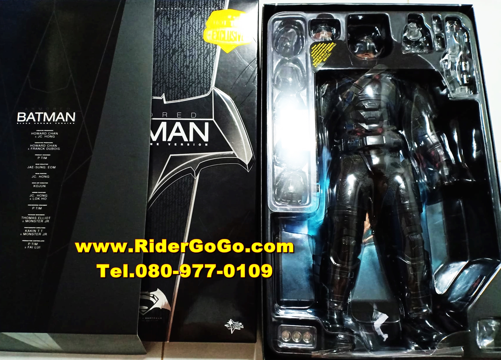 HOTTOYS BATMAN VS SUPERMAN ARMORED BATMAN (BLACK CHROME VER.) โมเดลแบทแมนสวมชุดเกราะ ภาคประทะซุปเปอร์แมน ตัวพิเศษ สภาพสวยใหม่ของแท้ รูปที่ 6